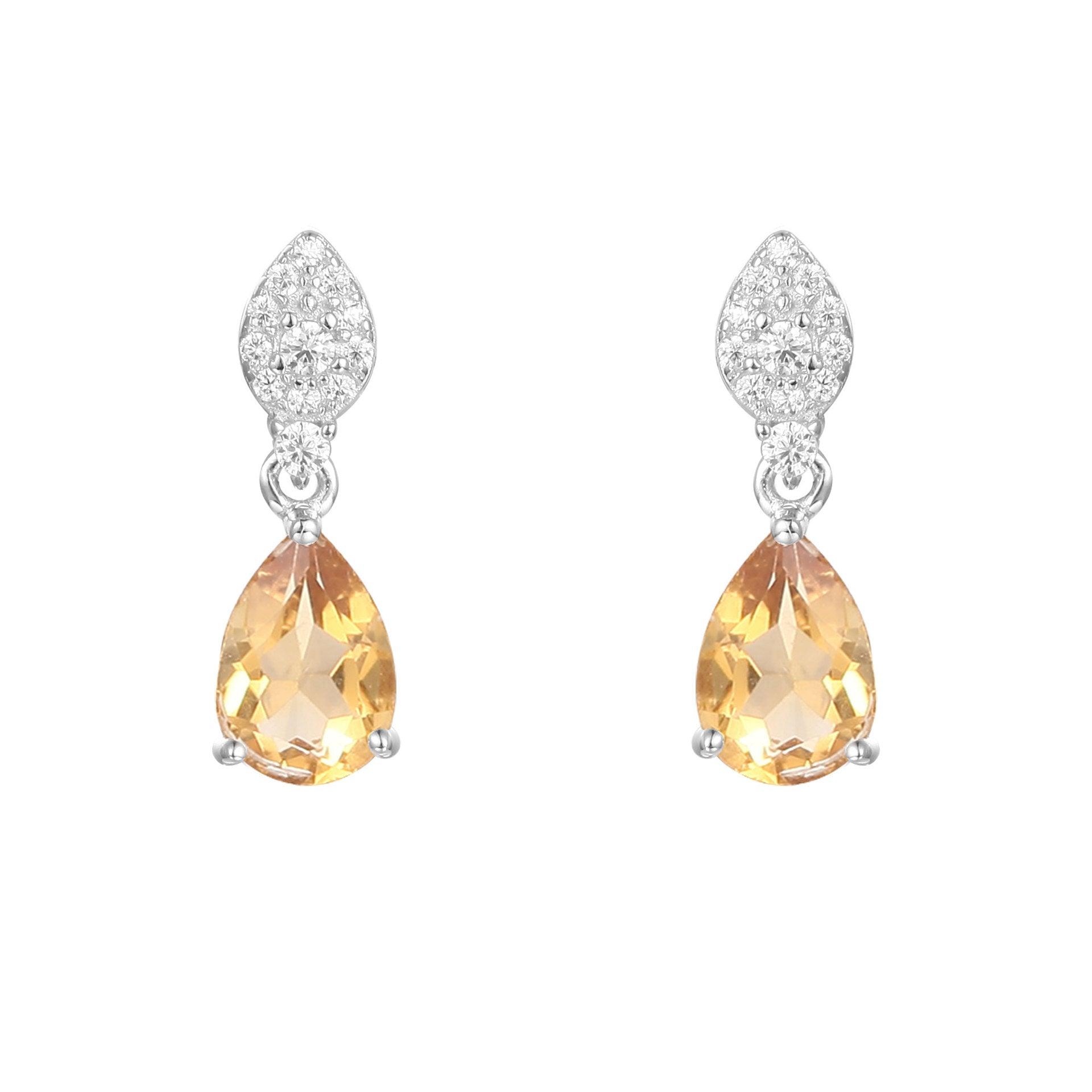 Purple Drop-shaped S925 Sterling Silver Amethyst Earrings