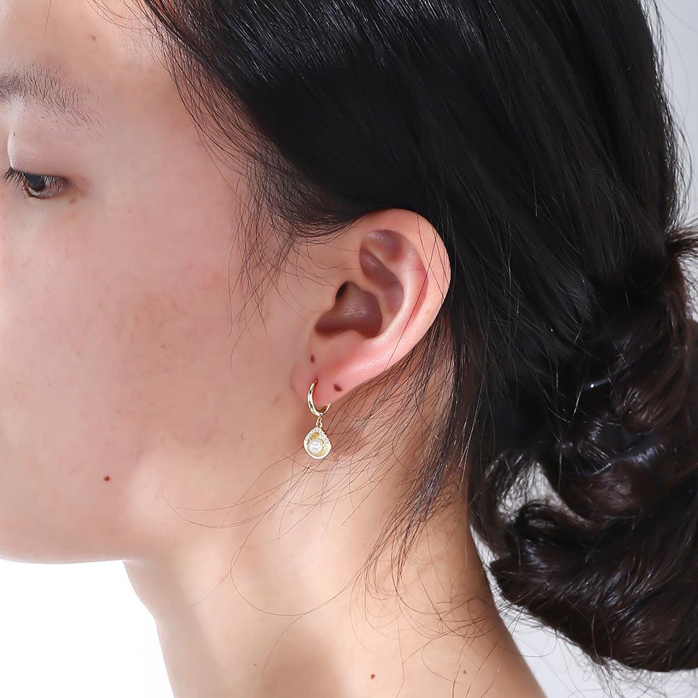 Shell-shaped Handmade Series S925 Sterling Silver Pearl Earrings
