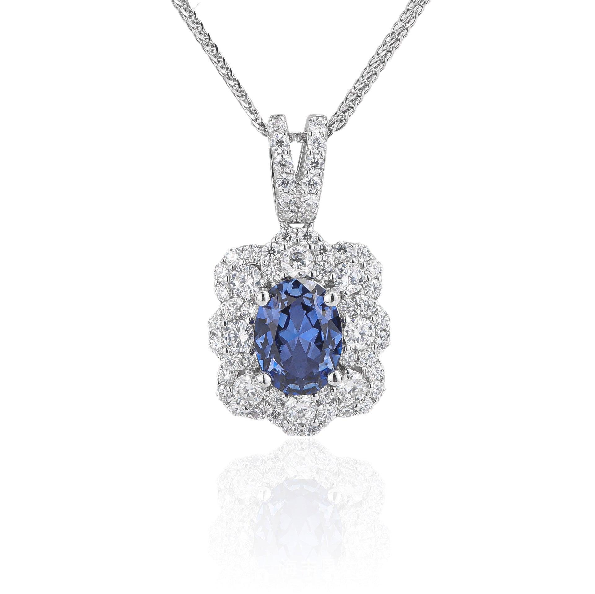 Flower Inlaid S925 Silver Collarbone Cultured Gemstone Necklace-BlingRunway