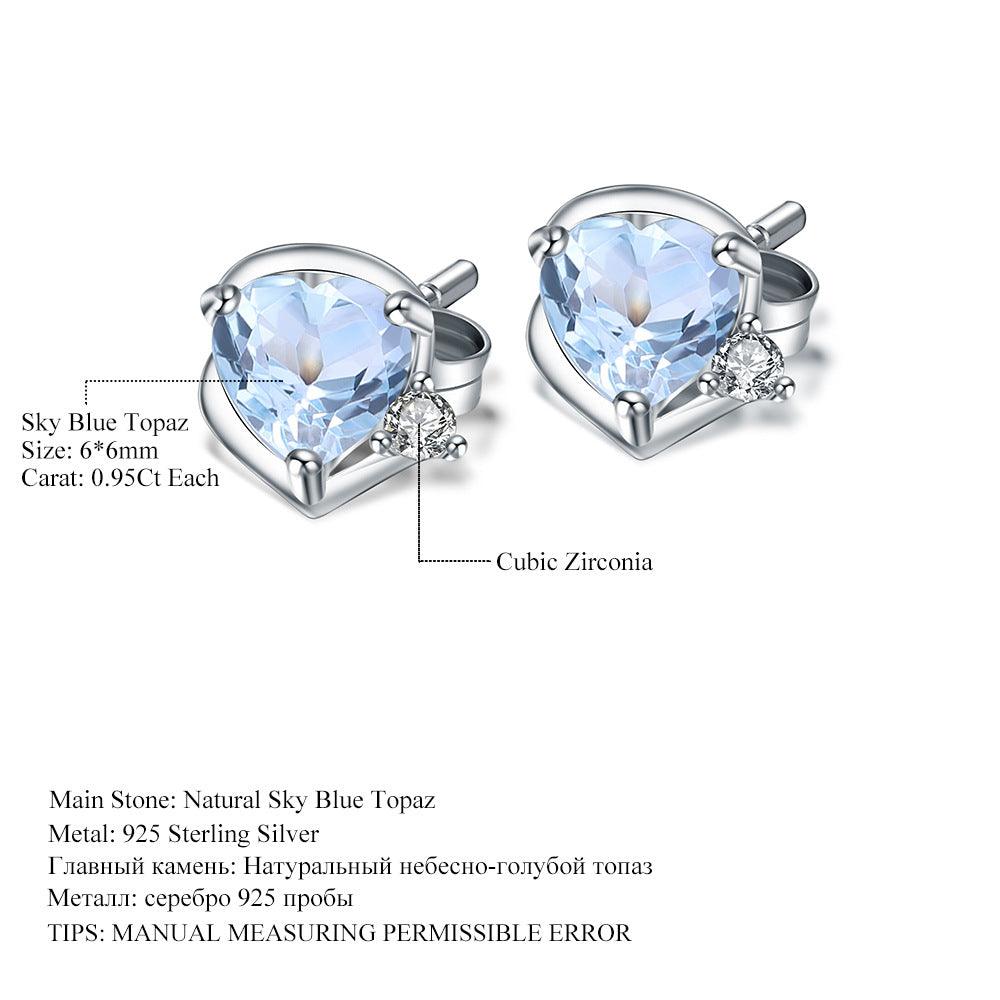 Natural Citrine Heart Shape S925 Sterling Silver Earrings