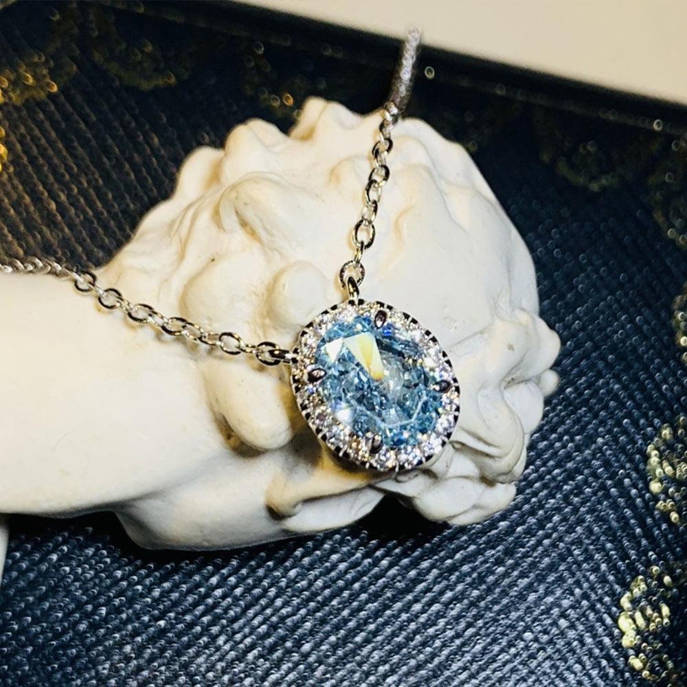 Full Set S925 Silver Radiant High Carbon Imitation Diamond Pendants