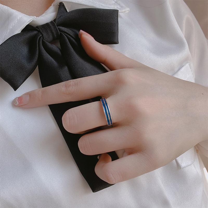 Crossing the Love River Handmade Series S925 Sterling Silver Couple Ring