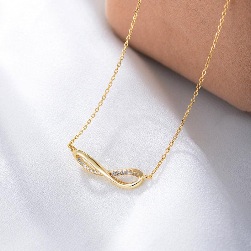 Classic Sparkling Mobius Ring Handmade Series S925 Sterling Silver Necklace