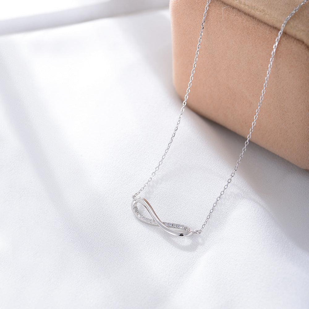 Classic Sparkling Mobius Ring Handmade Series S925 Sterling Silver Necklace