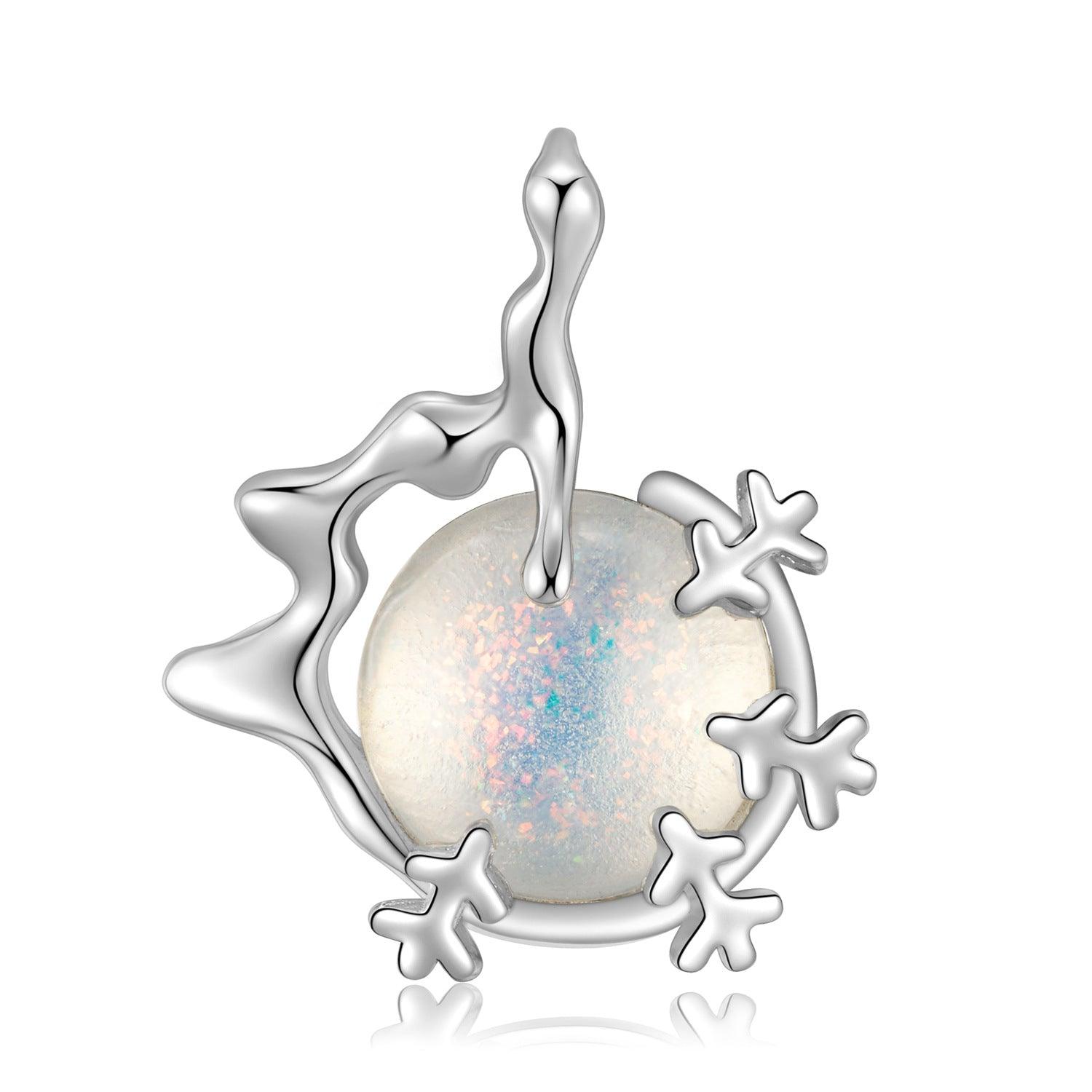 Snowflake Planet Handmade Series S925 Sterling Silver Necklace