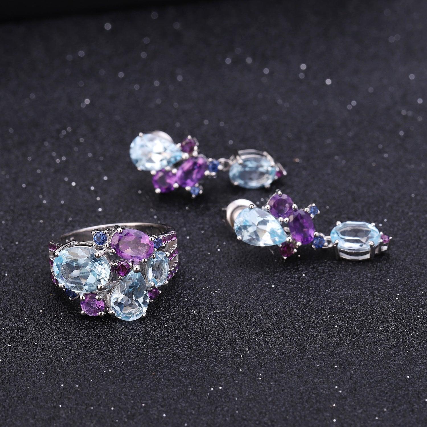 Luxury Design Luxury Inlaid S925 Sterling Silver Earrings