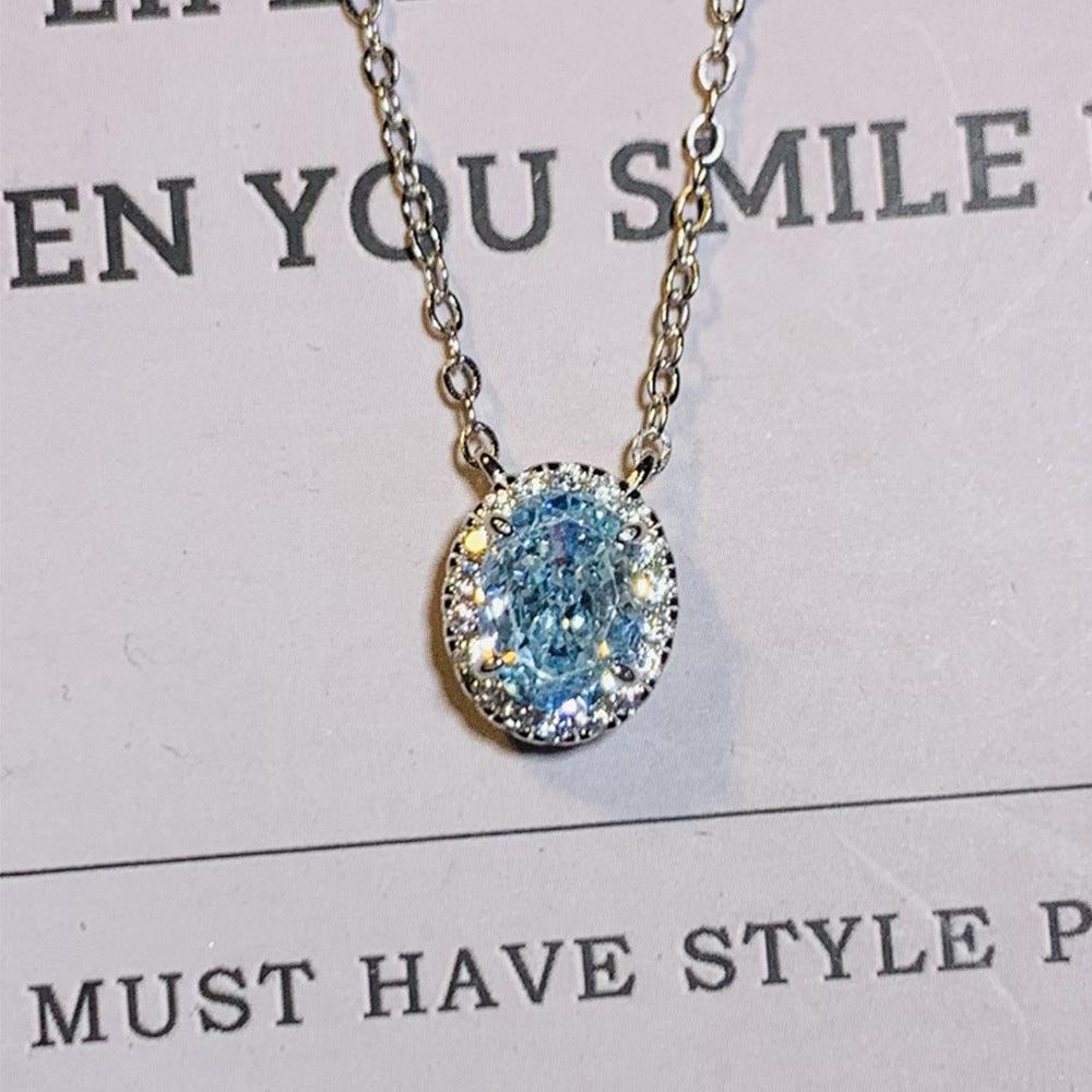 Full Set S925 Silver Radiant High Carbon Imitation Diamond Pendants