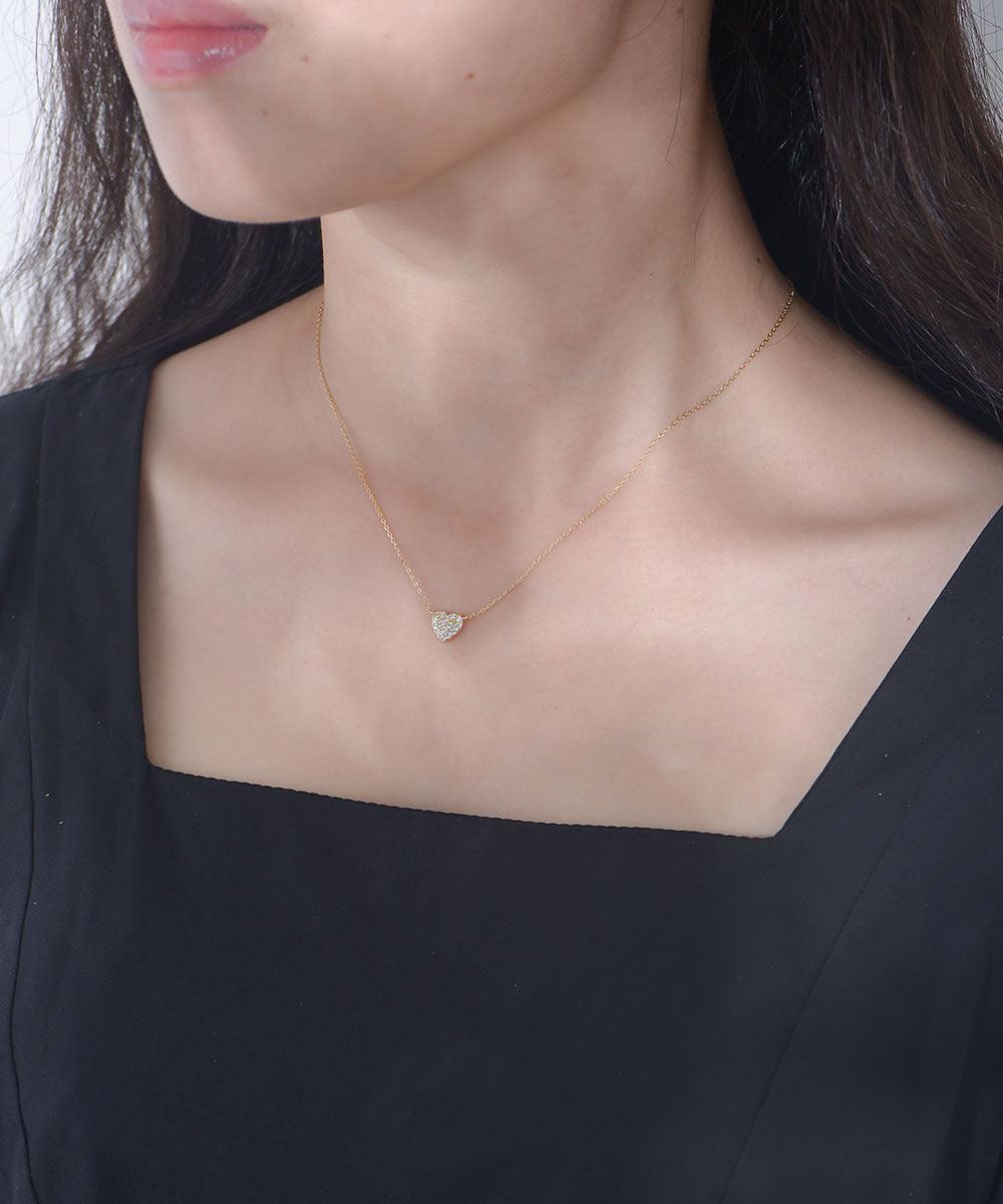 Classic Shining heart-shaped Zircon Handmade Series S925 Sterling Silver Necklace