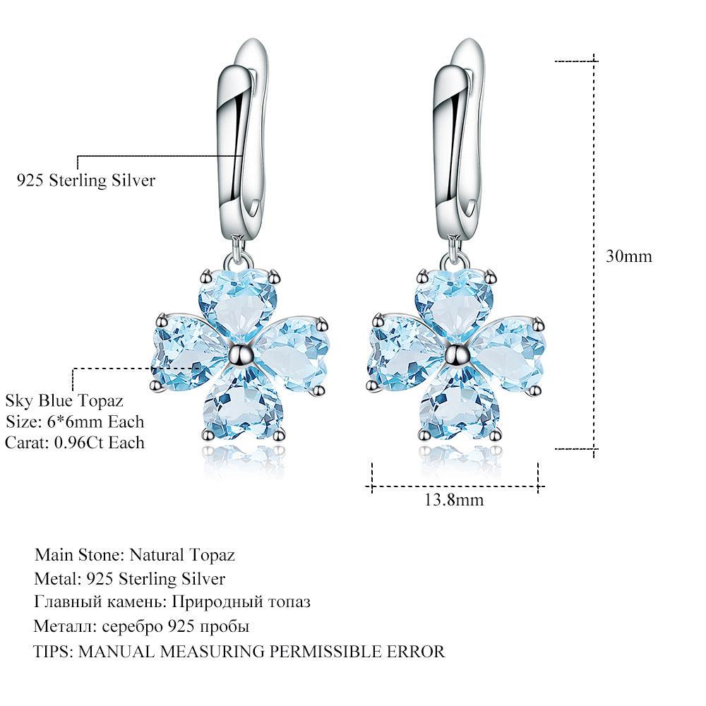 Amethyst four leaf clover design S925 sterling silver earrings