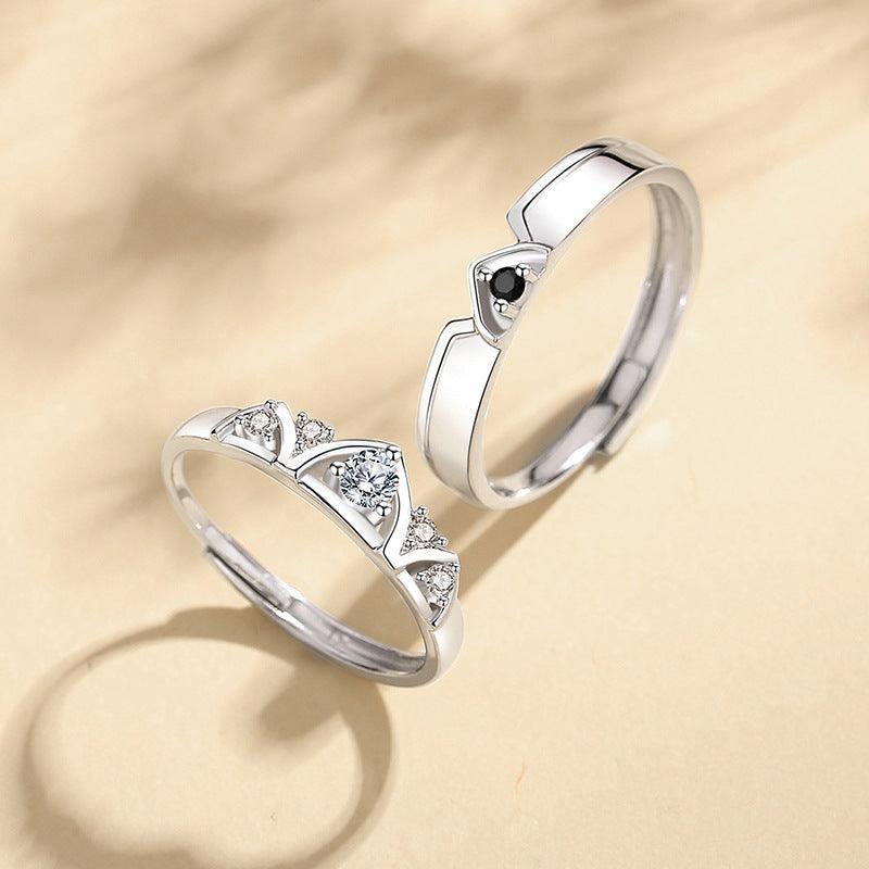 Princess And Knight S925 Sterling Silver Couple Rings