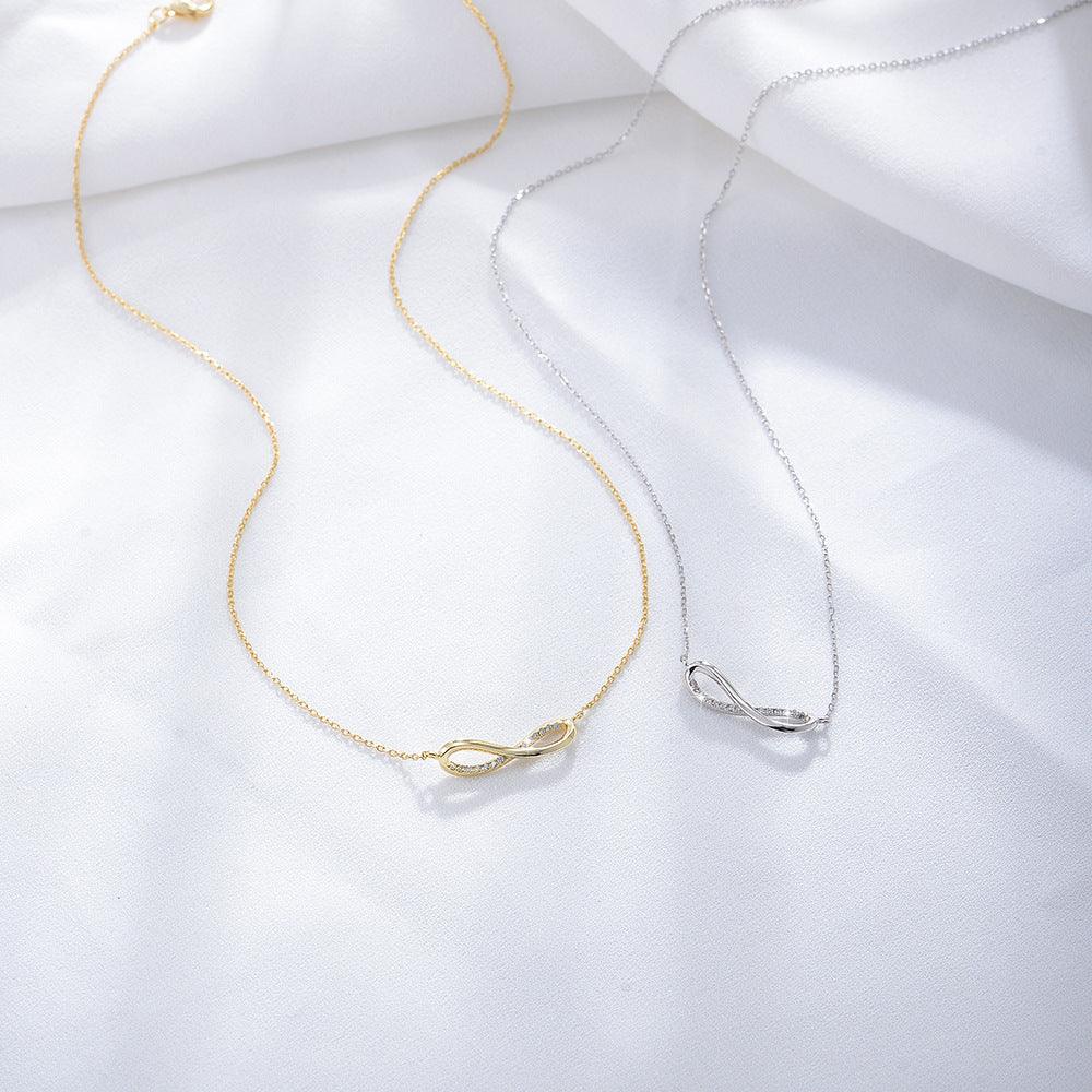 Classic Sparkling Mobius Ring Handmade Series S925 Sterling Silver Necklace