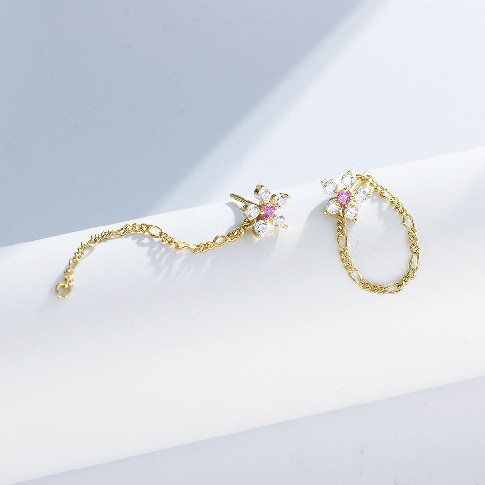 Classic sparkling tassel flower handmade series S925 sterling silver earrings