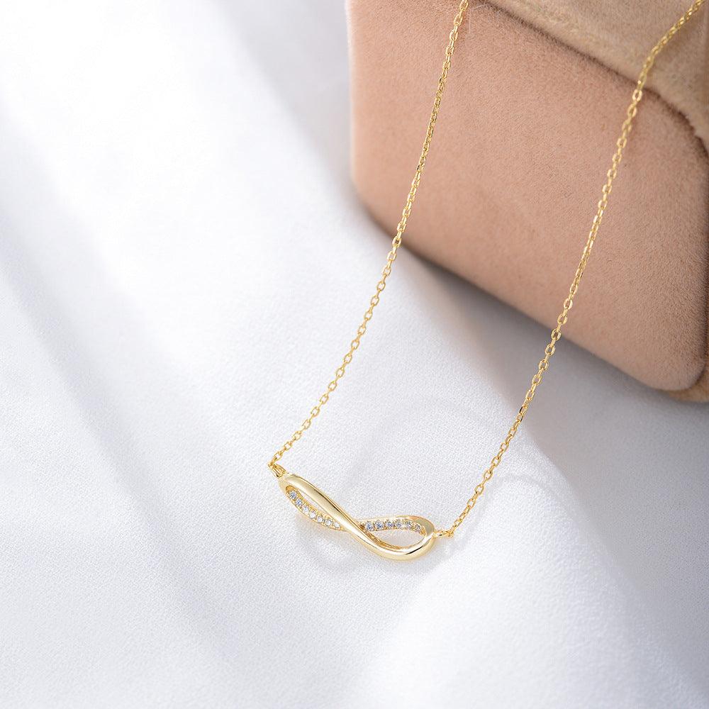 Classic Sparkling Mobius Ring Handmade Series S925 Sterling Silver Necklace