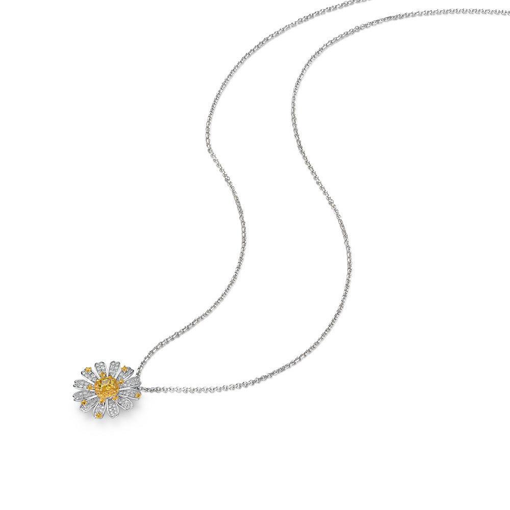 Flower Series High Carbon Imitation Diamond S925 Silver Necklace
