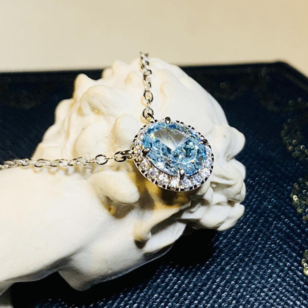 Full Set S925 Silver Radiant High Carbon Imitation Diamond Pendants