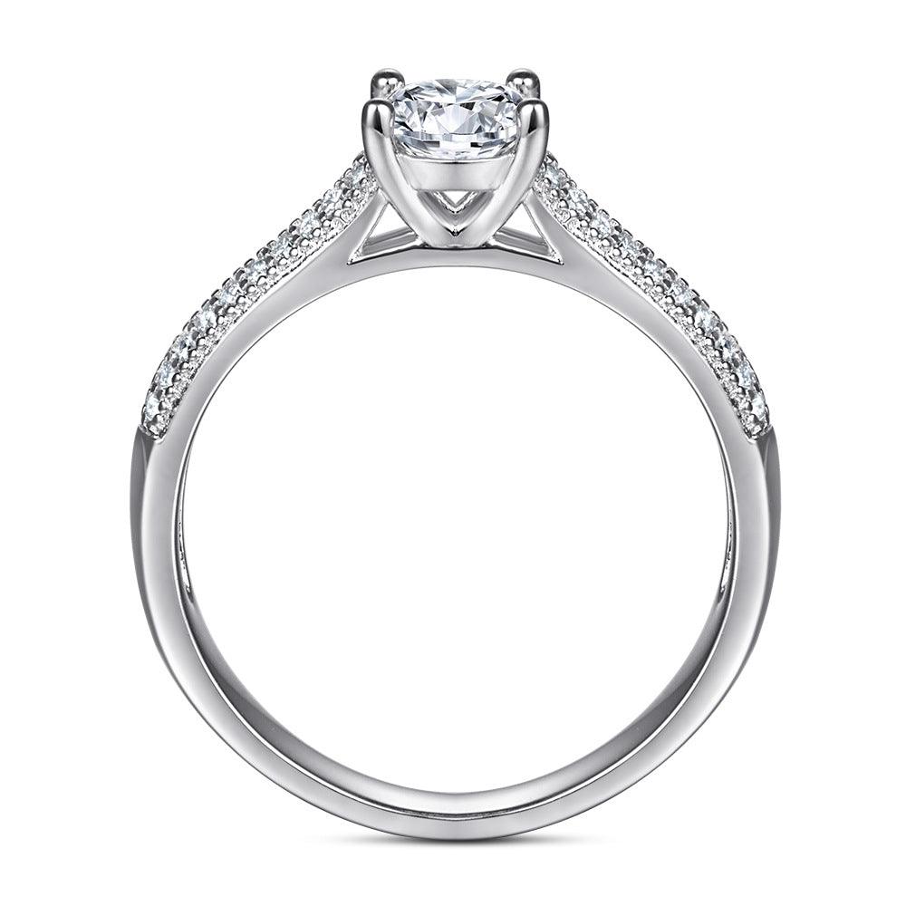 Bling Runway Double Row Inlaid Large Zircon Handmade Silver Ring-BlingRunway