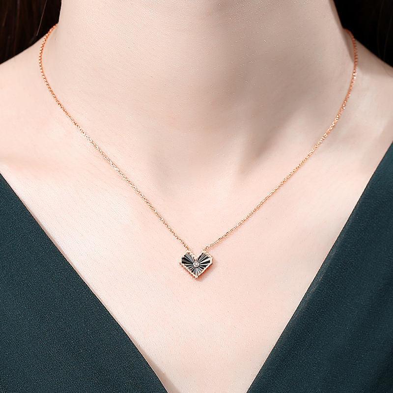 Mosaic Heart Pendant S925 Sterling Silver Necklace