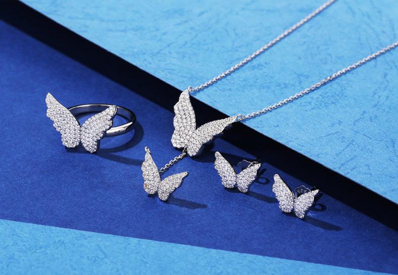 Peg-set Butterfly Handmade Collection S925 Sterling Silver Ring