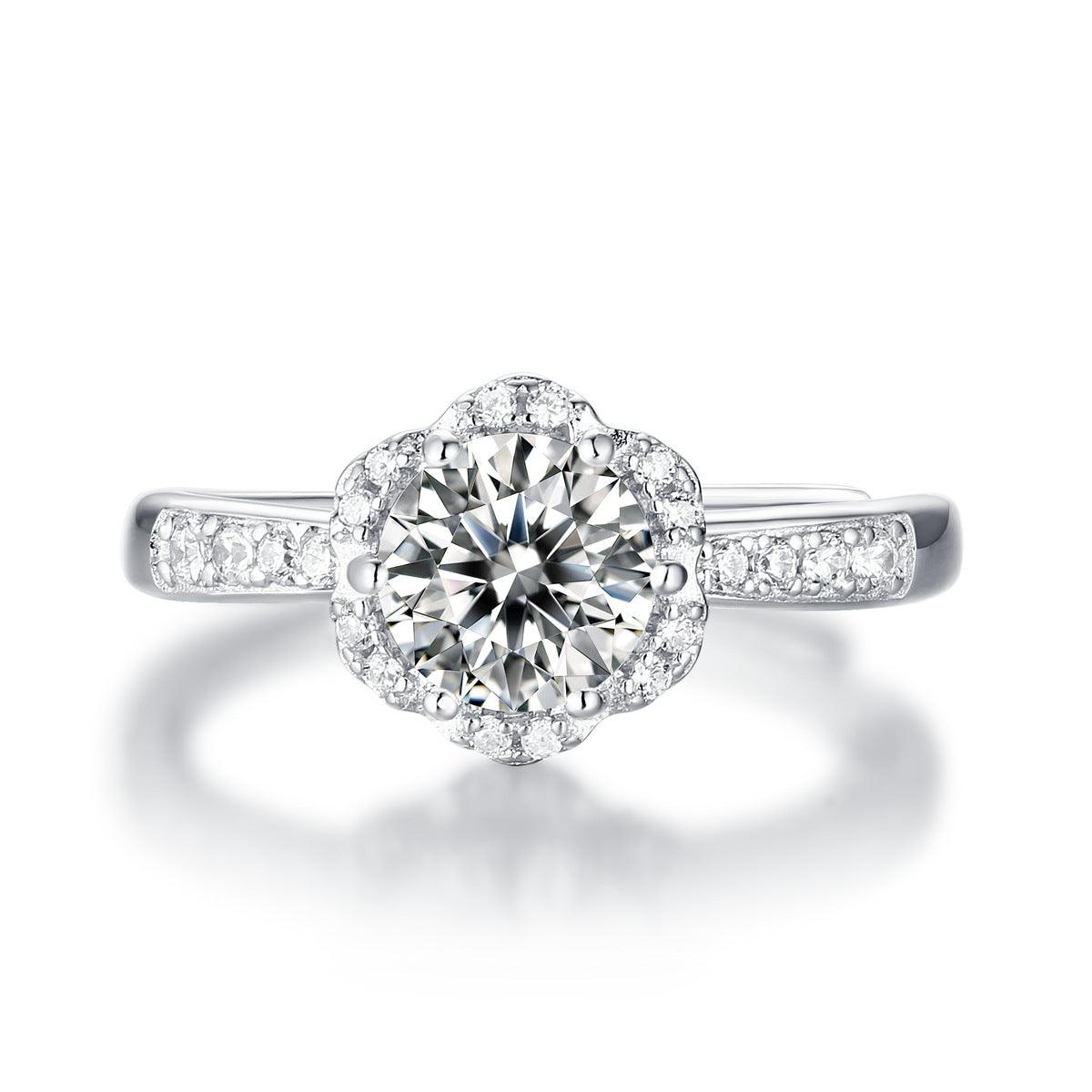 Blooming Flower Moissanite S925 silver ring