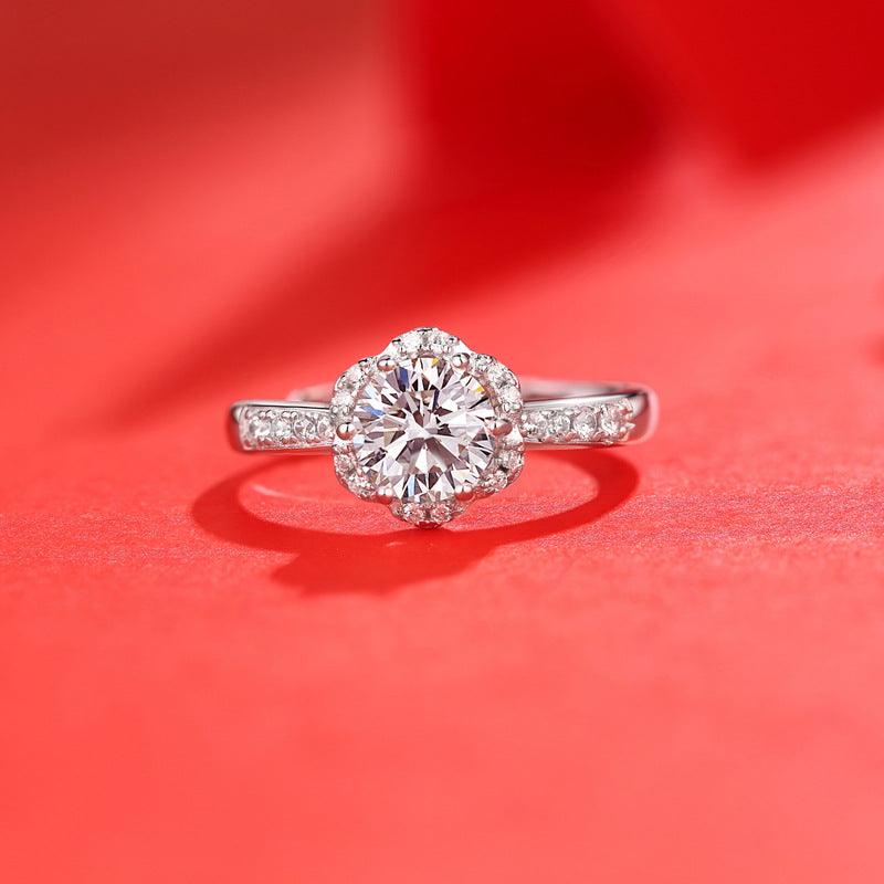 Blooming Flower Moissanite S925 silver ring