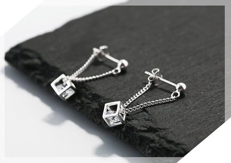 Bling Runway square geometric earrings zircon earrings fashion jewelry