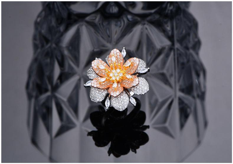 Zircon Flower Handmade Series S925 Sterling Silver Ring