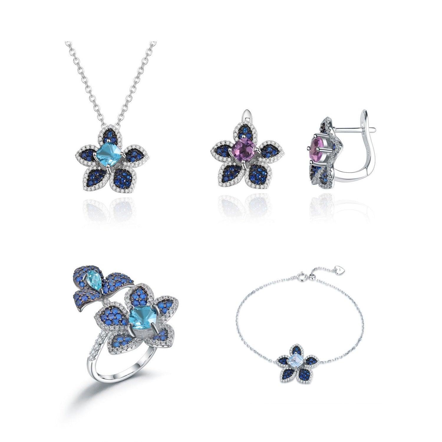 Natural style series flower design s925 silver necklace-BlingRunway