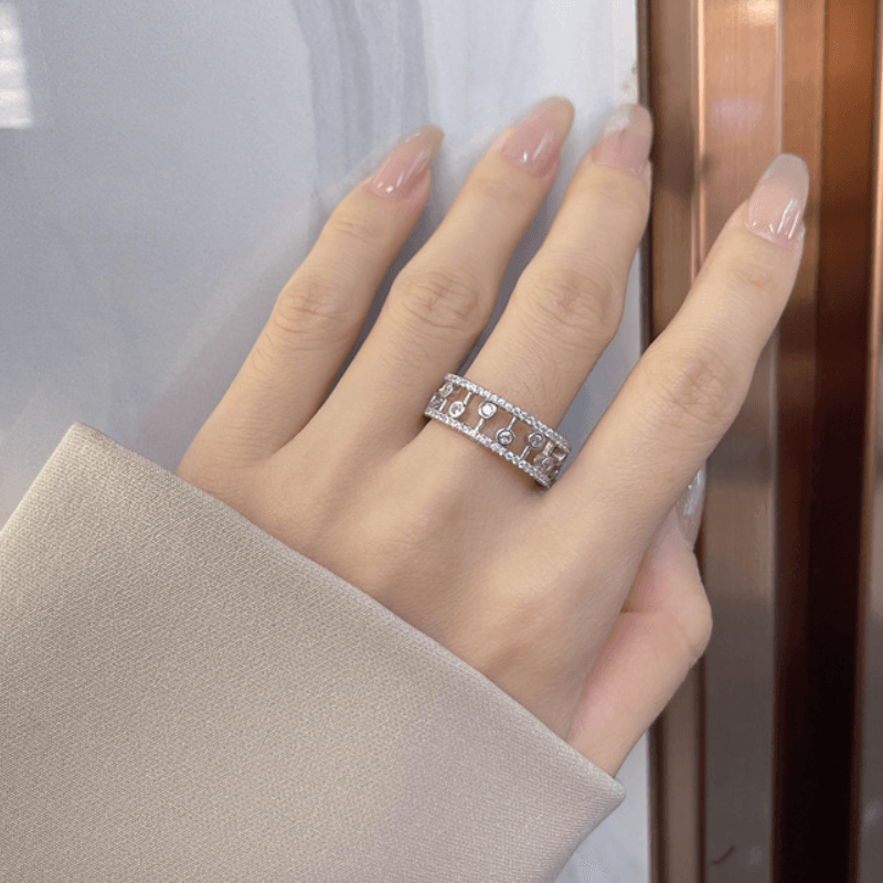 Waterdrop Openwork S925 Sterling Silver Ring-BlingRunway