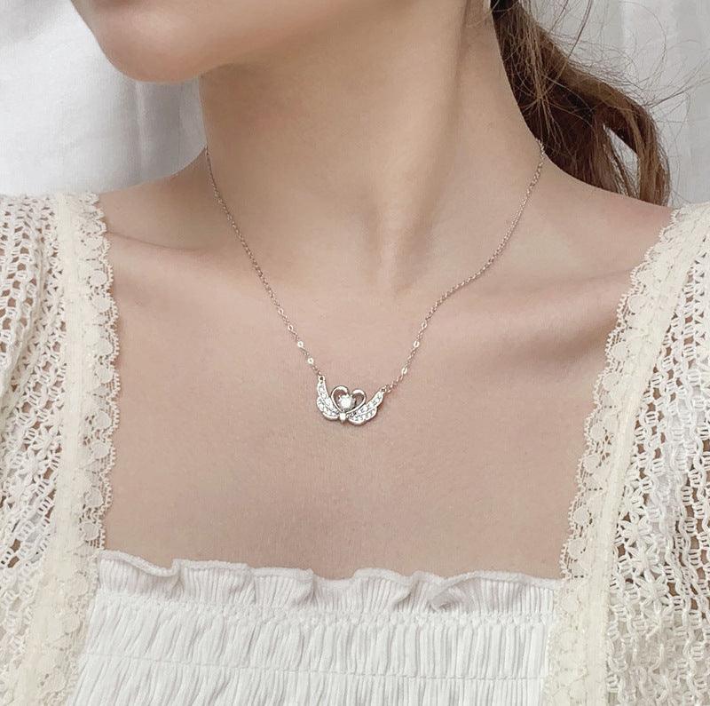 Swan Pendant S925 Silver Necklace