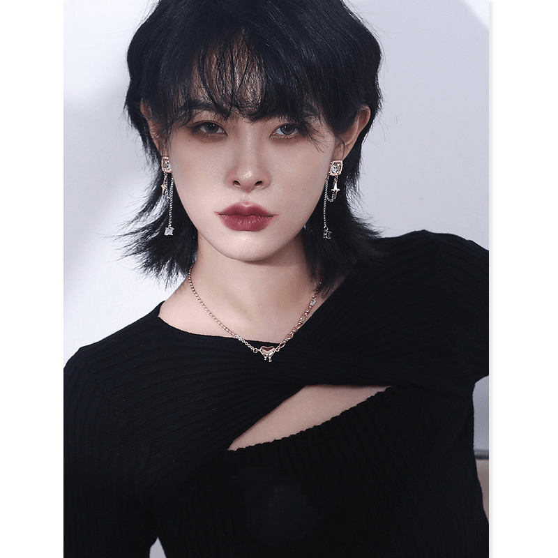 Heart Four-pointed Star Layered Fashion Necklace