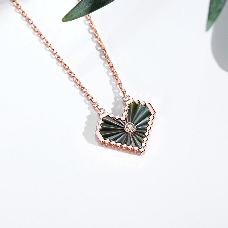 Mosaic Heart Pendant S925 Sterling Silver Necklace