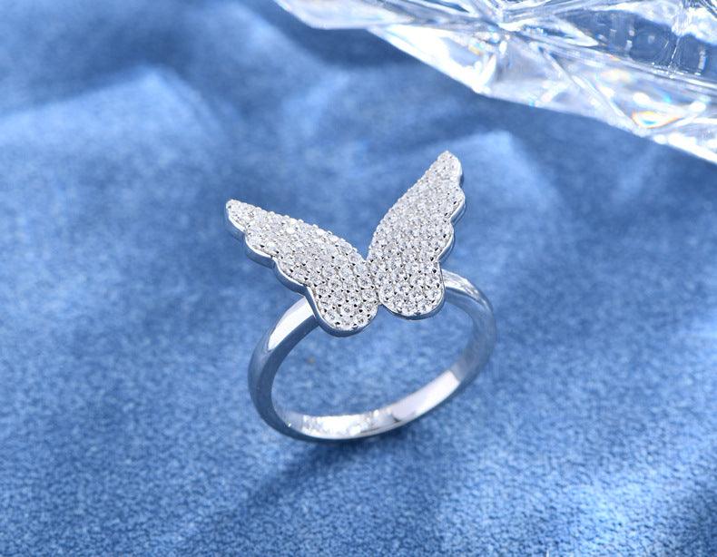 Peg-set Butterfly Handmade Collection S925 Sterling Silver Ring