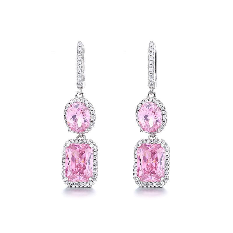 Bling Runway Fashion super flash colorful zircon earrings-BlingRunway